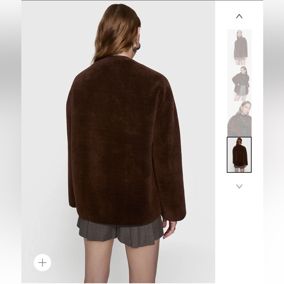 NWT Rebecca Minkoff Brown Shearling Toggle Jacket Size XL - Picture 4 of 5